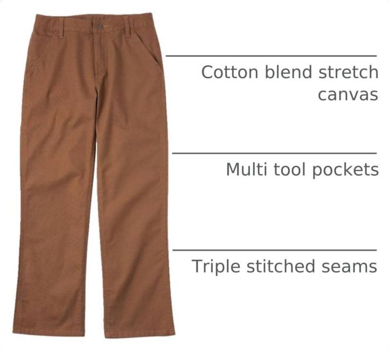 PANTALONES Carhartt para Niños 10 Canyon Brown de Lona