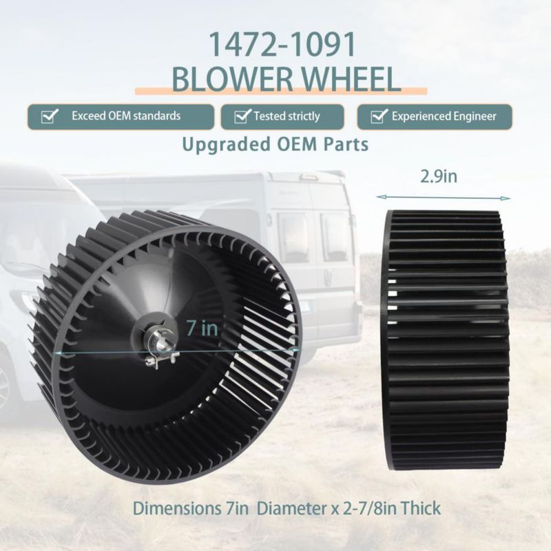 Rueda de soplado AC luclyyasys 18 cm para autocaravana Coleman
