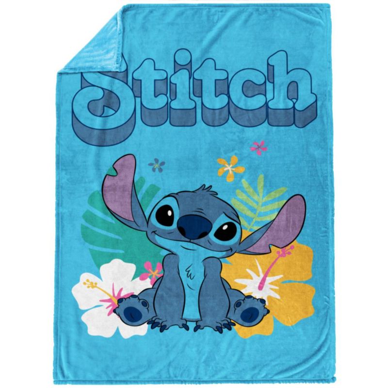 Manta decorativa Jay Franco 152x229 cm Stitch azul