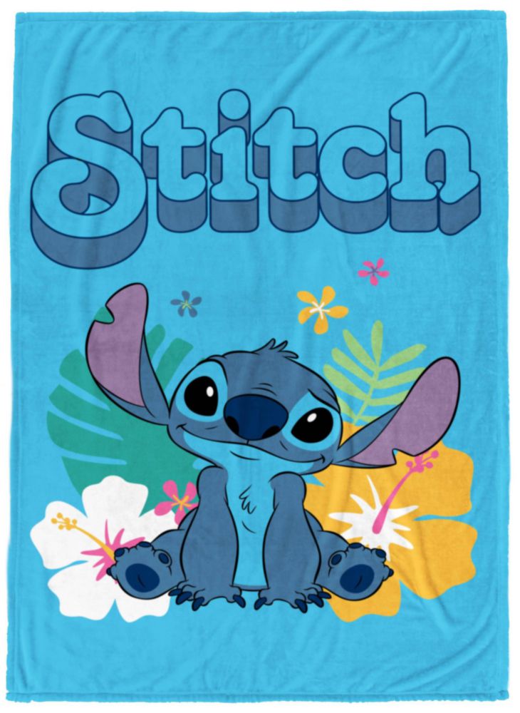 Manta decorativa Jay Franco 152x229 cm Stitch azul