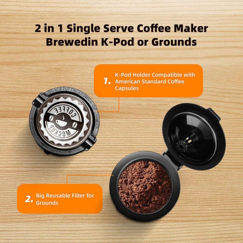 Cafetera Horavie K-Cup y Café Molido de Porción Única