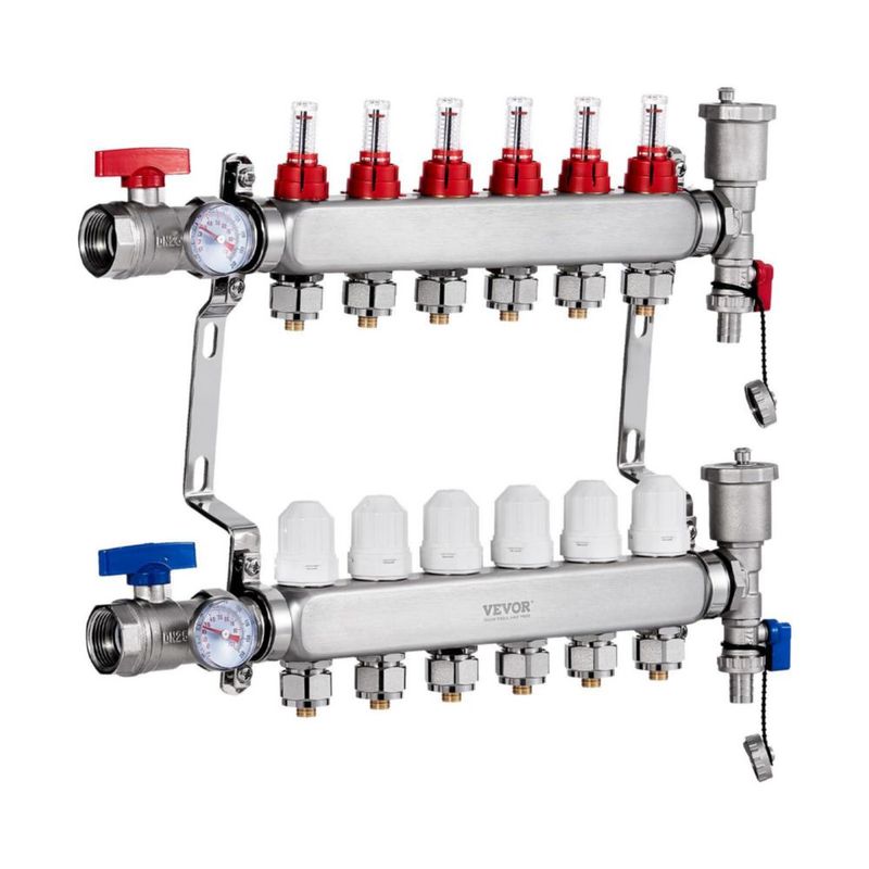 Colector de Calor VEVOR de 6 Ramas 1" NPT 5 L/min