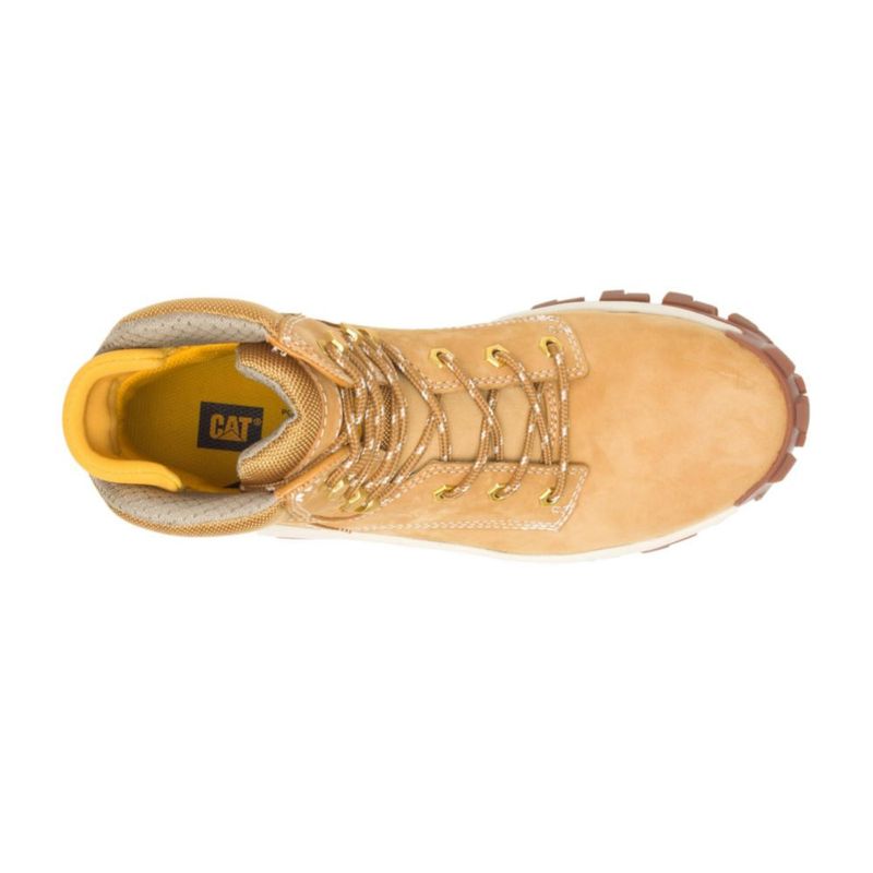Bota CAT Invader Hi con puntera de acero color Honey Reset talla 9.5M