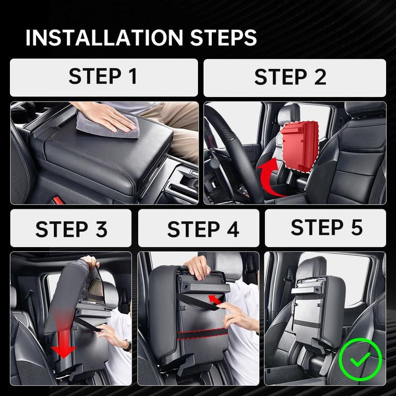 Funda para la consola central Aerovia F150 2021‑2026 Impermeable negra