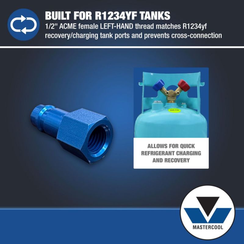 Adaptador de Tanque Mastercool 1/2" Acme a 14 mm R1234yf