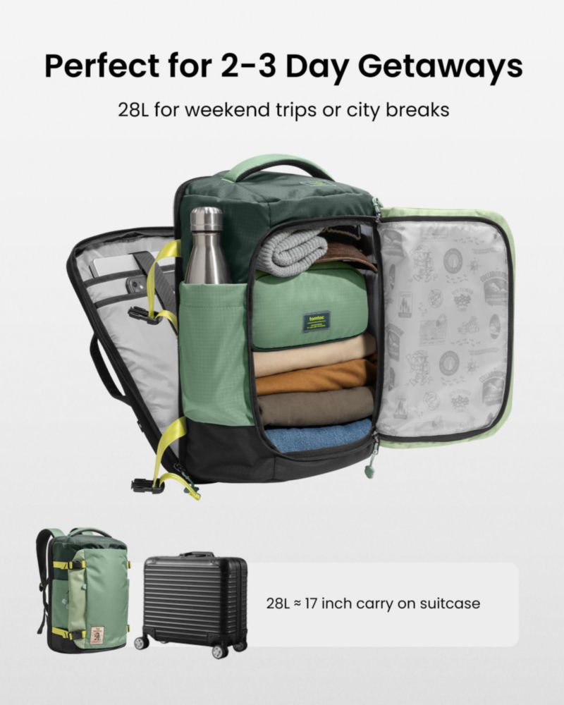 Mochila de viaje tomtoc 28 L libre de PFAS 45 × 30 × 20 cm
