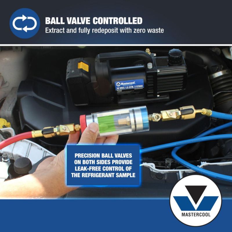 Vaso de inspección Mastercool R1234yf 150 cm con acopladores