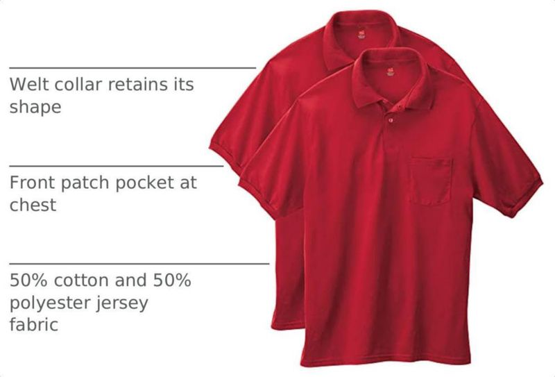 Camisa Polo Hanes Pack de 2 Rojo intenso XX-Large EE. UU.