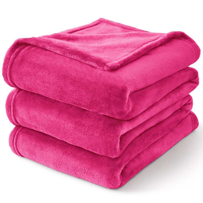 Manta BEDELITE 127 cm x 152 cm Rosa Intenso de Forro Polar