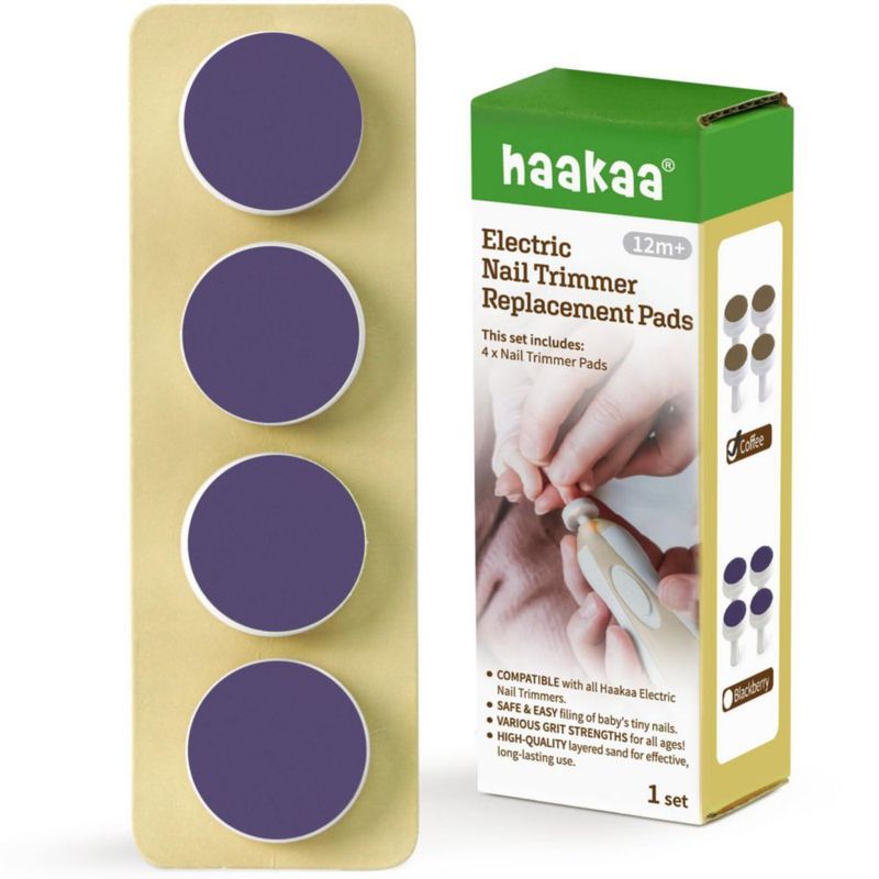 Almohadillas de repuesto para lima de uñas haakaa 12+ meses púrpura - paquete de 4