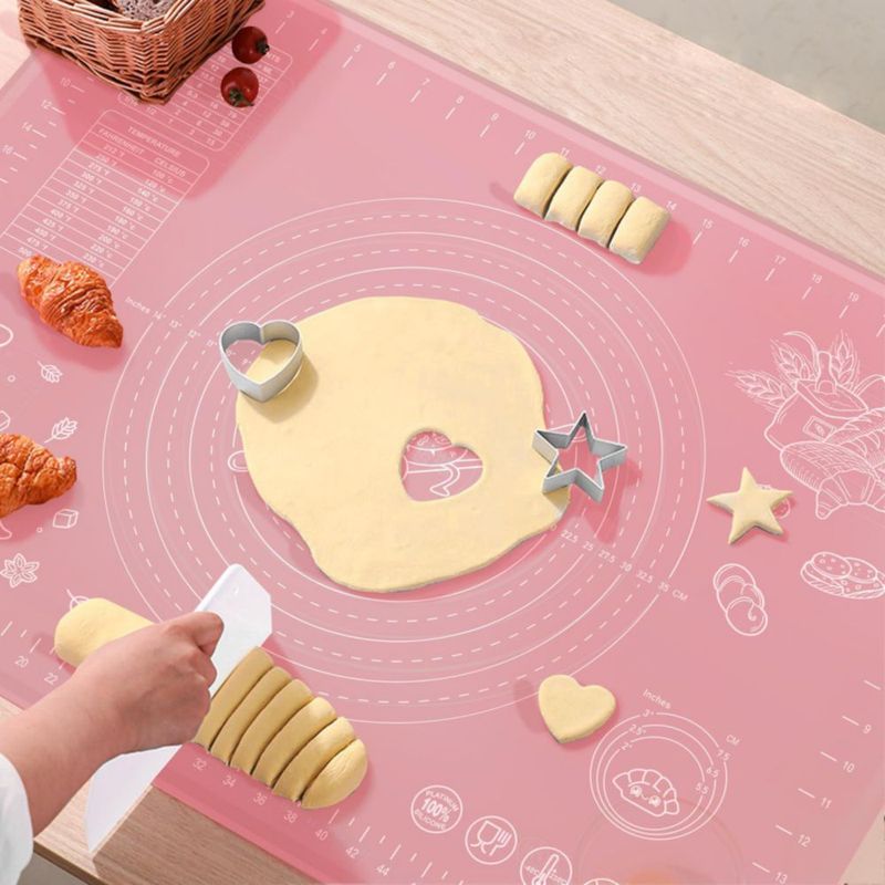 Tapete de silicona para repostería ULTRAKENO 80x60 cm rosa grado alimenticio