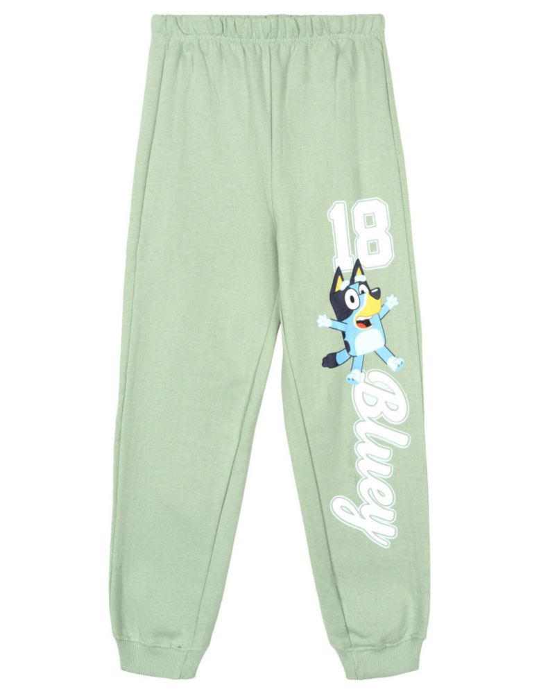 Conjunto de chándal de 2 piezas Bluey en forro polar color verde mar con Bingo (talla 5)