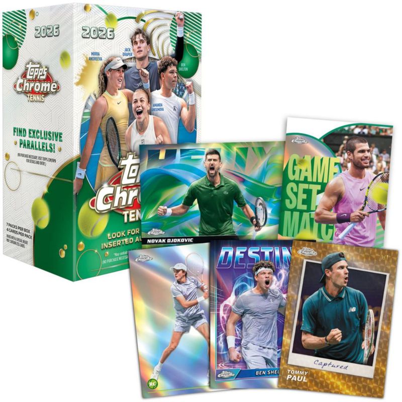 Cartas coleccionables Topps Chrome Tennis – Caja de valor