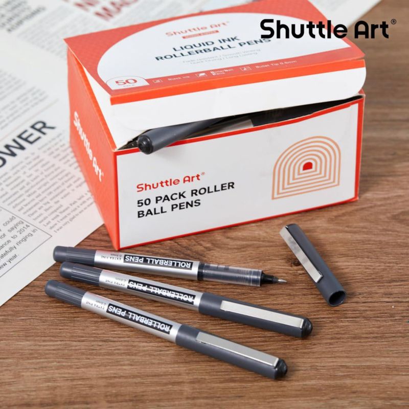 Bolígrafos RollerBall Shuttle Art Pack de 50 - Punta 05 mm - Tinta negra