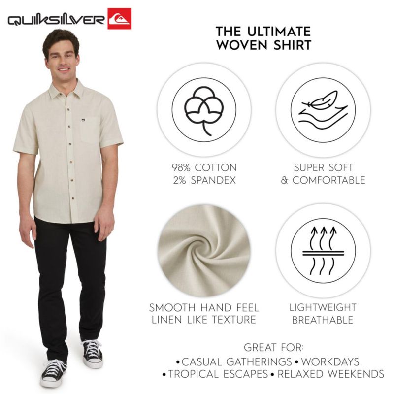 Camisa Quiksilver talla grande Silver Birch mezcla de algodón