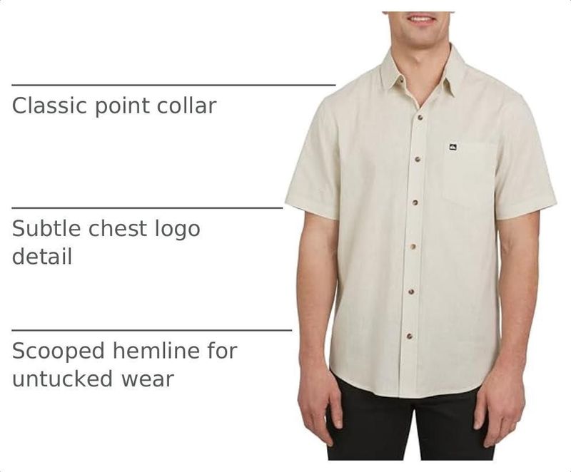 Camisa Quiksilver talla grande Silver Birch mezcla de algodón