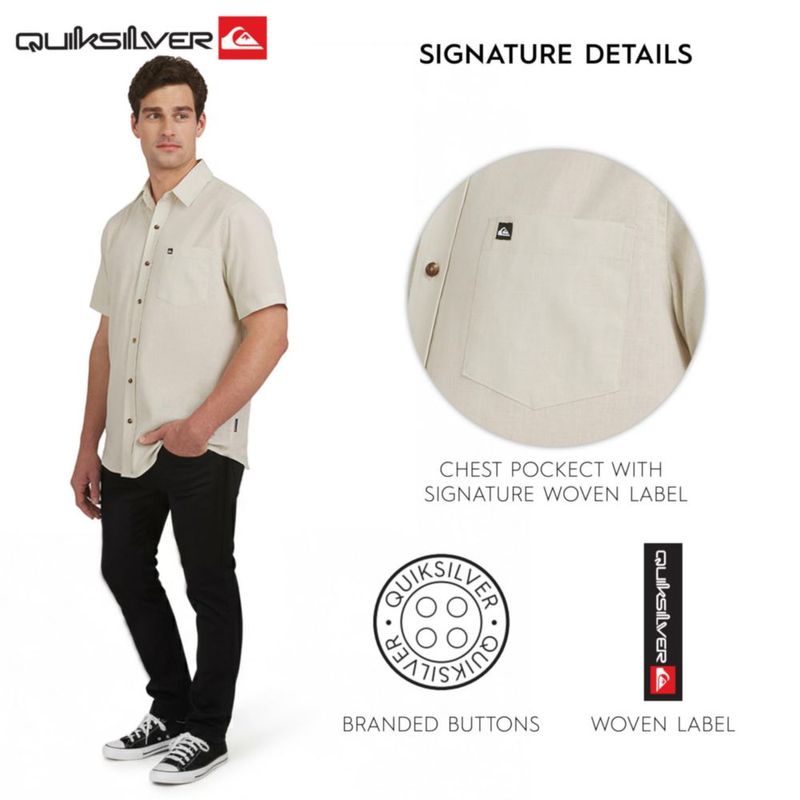 Camisa Quiksilver talla grande Silver Birch mezcla de algodón