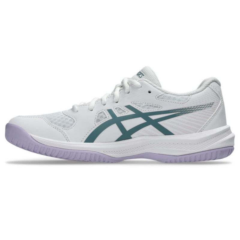 Zapatillas de voleibol para mujer ASICS Upcourt 6 Blanca/Azul Verdoso 25 cm
