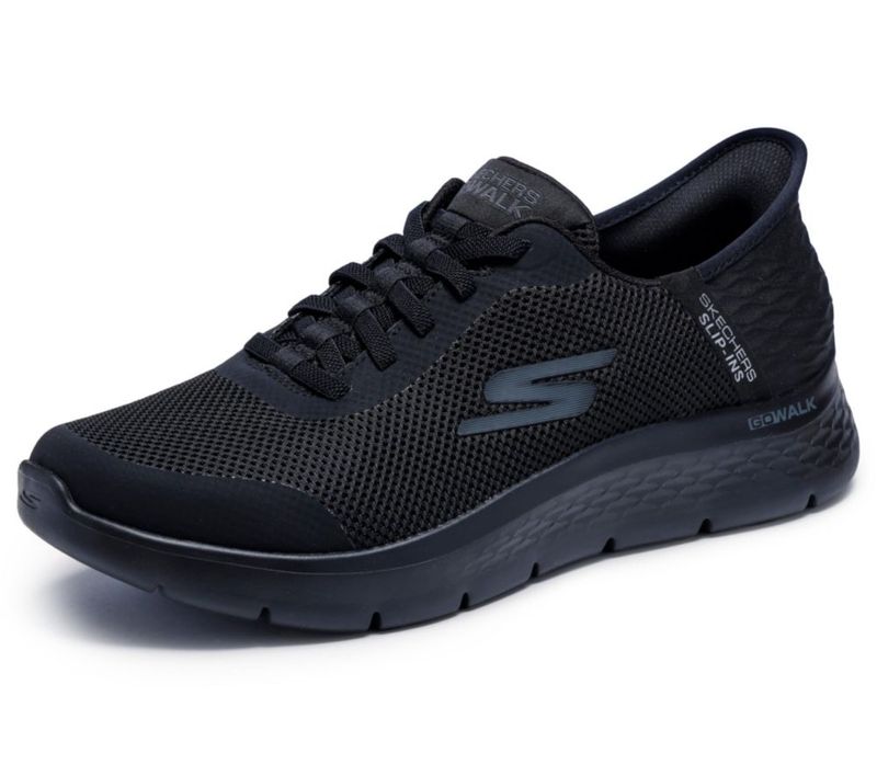 Zapatilla Skechers Go Walk Flex Hands Up Negra Talla 12.5