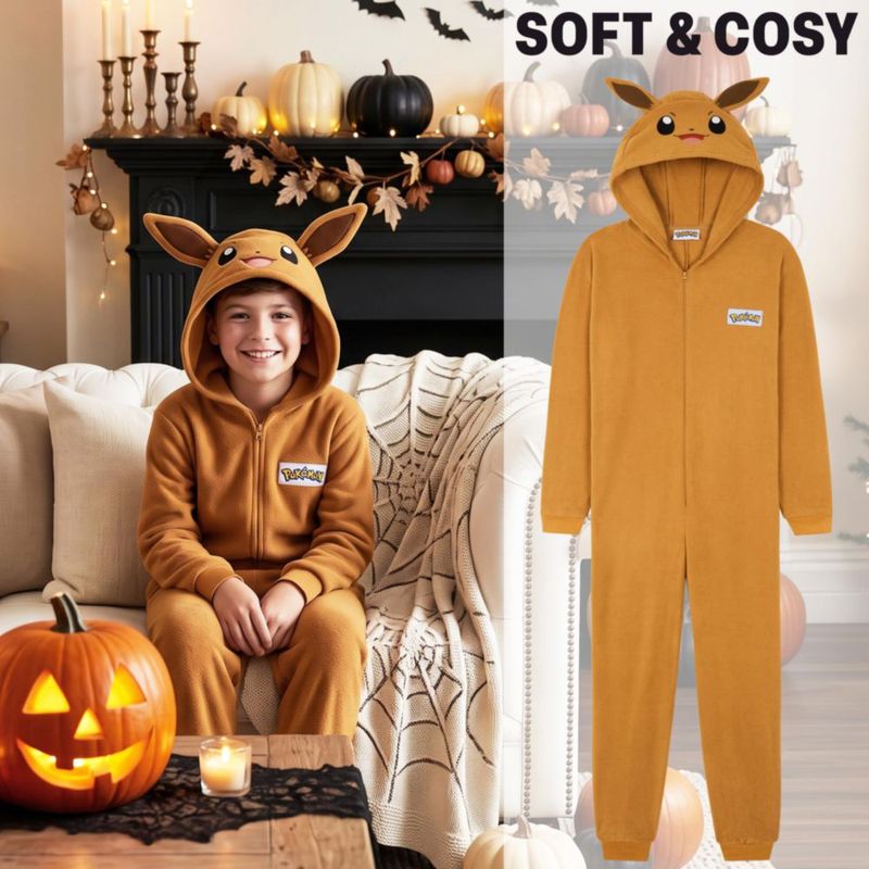 PAJAMAS Get Trend Pokemon Eevee para Niños y Adolescentes una pieza forro polar
