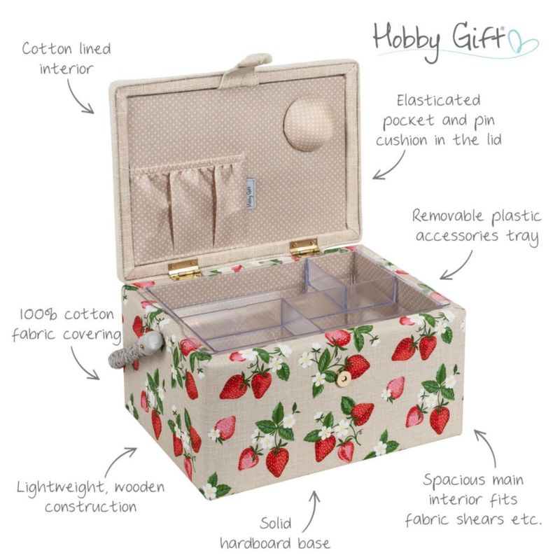 Caja de costura Hobby Gift 25x19x14 cm de algodón