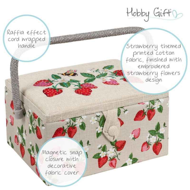 Caja de costura Hobby Gift 25x19x14 cm de algodón