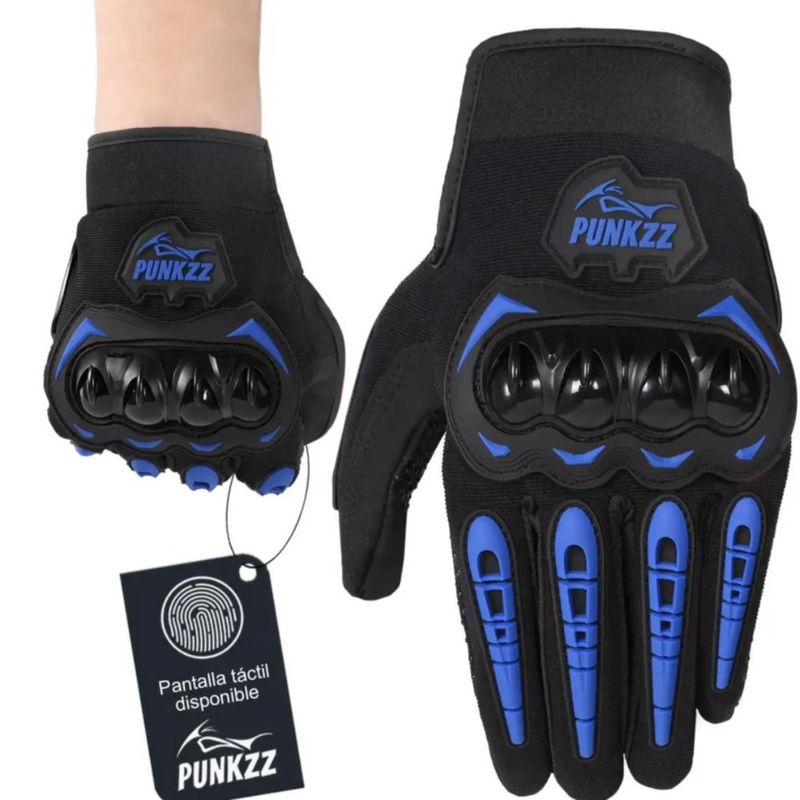 Guantes Proteccion Pantalla Táctil De Dedo Para Motocicleta Azul XL