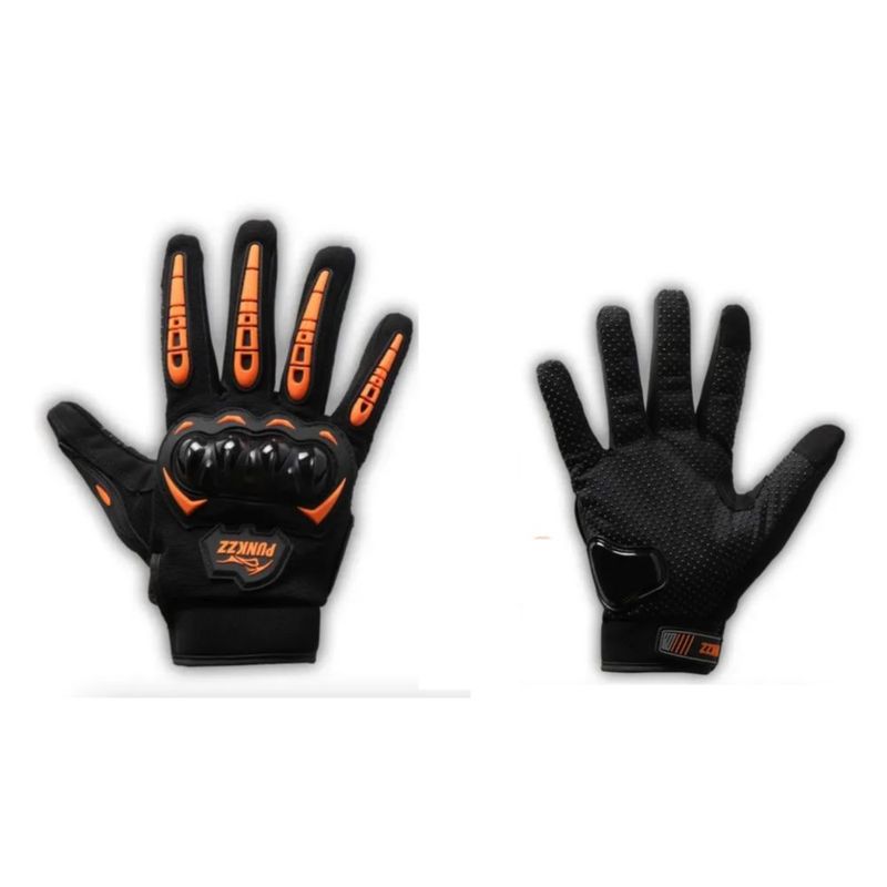 Guantes Con Proteccion Motociclista Anti Derrape Táctil Naranja L