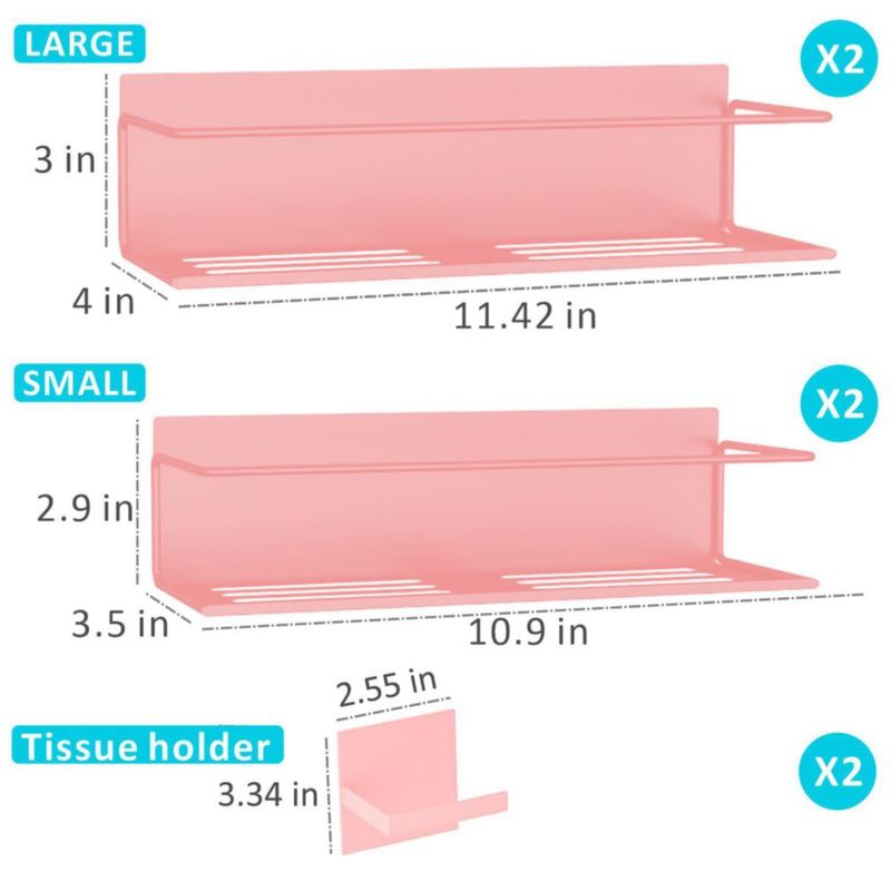 Estante magnético para especias Roysili 4 unidades rosa para nevera