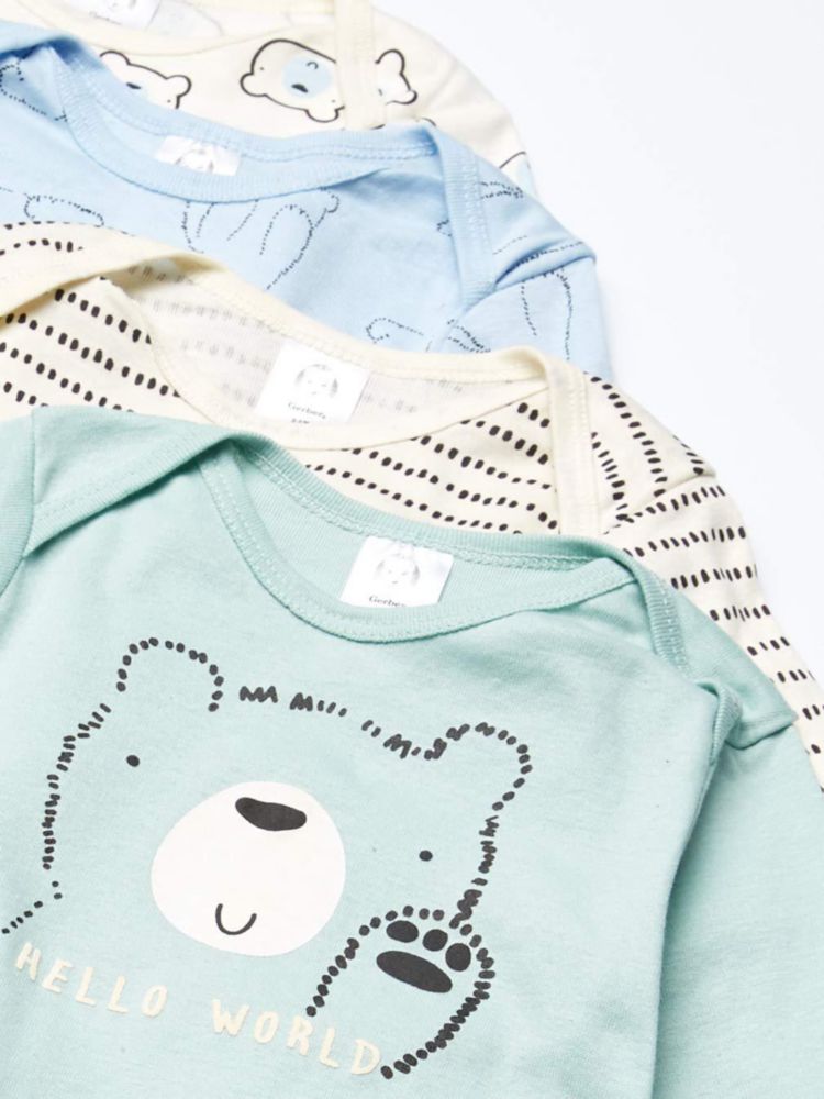 Bata de dormir Gerber con estampado de oso paquete de 4 unidades para bebés y niñas