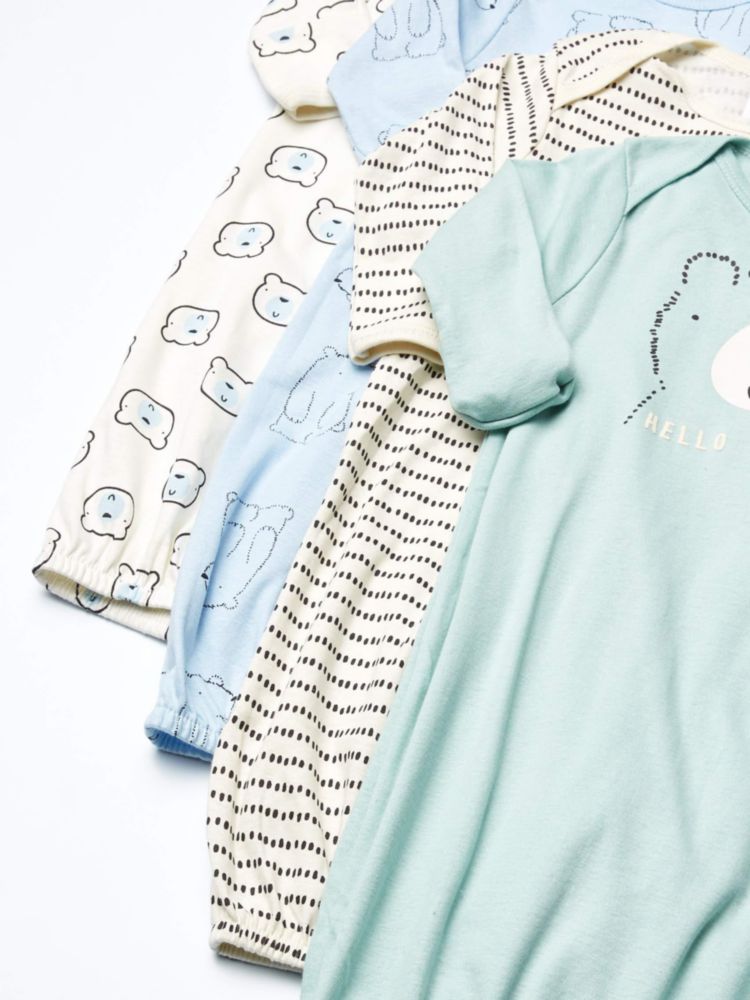 Bata de dormir Gerber con estampado de oso paquete de 4 unidades para bebés y niñas