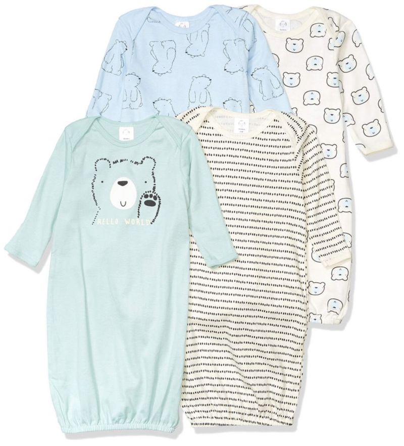 Bata de dormir Gerber con estampado de oso paquete de 4 unidades para bebés y niñas