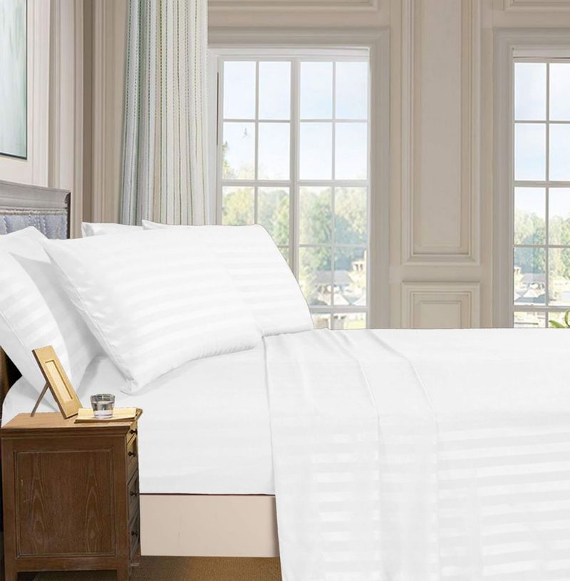 Juego de sábanas Elegant Comfort tamaño completo blanco - 6 piezas