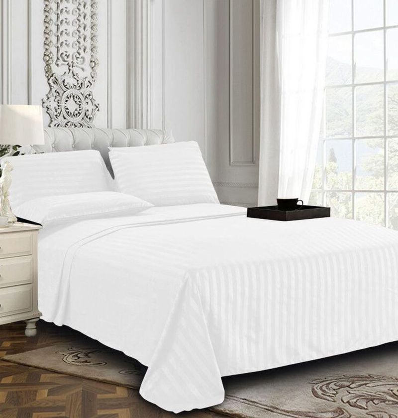 Juego de sábanas Elegant Comfort tamaño completo blanco - 6 piezas