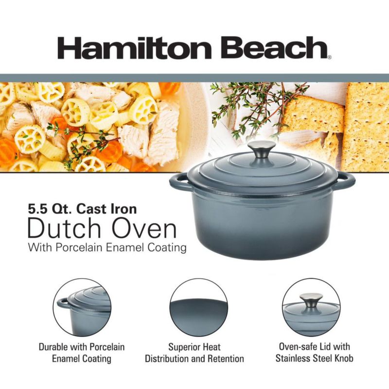 Olla Holandesa Hamilton Beach 55 L Esmalte Pizarra