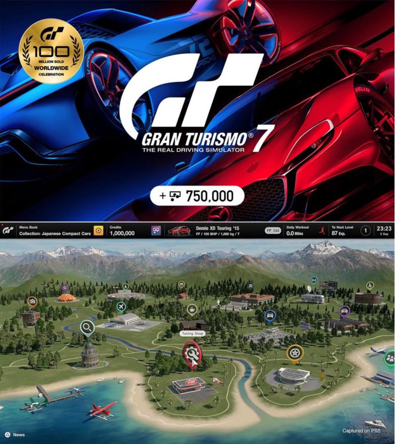 Juego Gran Turismo 7 para PS5 + Palancas de pulgar PremGear y paño de limpieza