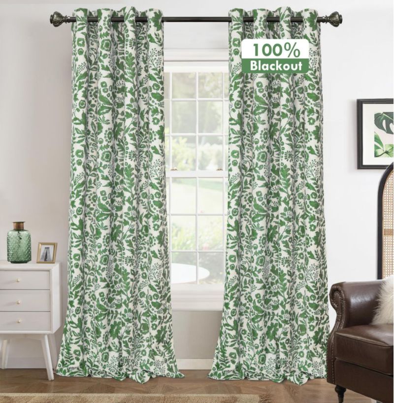 Cortinas DriftAway W132xL229 cm Opacas Verde 2 Paneles