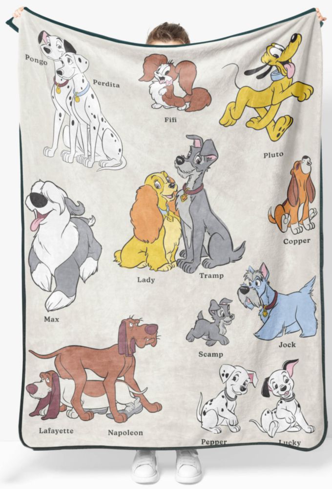 Manta de felpa Jay Franco 117 × 142 cm Disney Dogs color beige