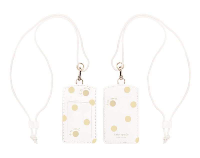 Porta credenciales Kate Spade New York 124 cm Estampado de puntos dorados