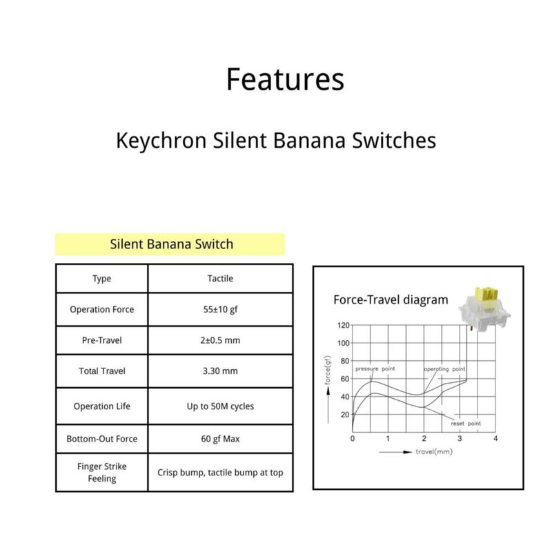 Interruptor de teclado Keychron Silent Banana 110 piezas 5 pines