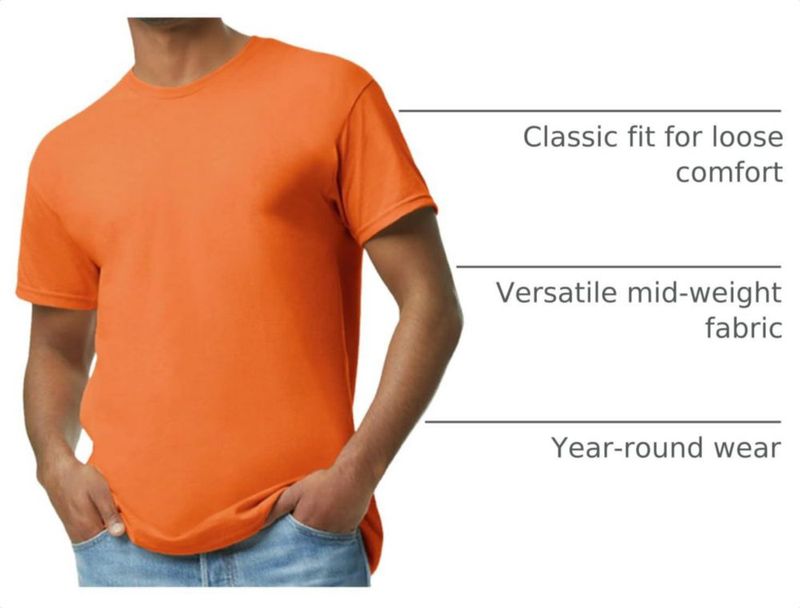 Camiseta Gildan G5000 Naranja de Seguridad - Pack de 2 - Talla Grande