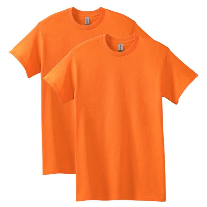 Camiseta Gildan G5000 Naranja de Seguridad - Pack de 2 - Talla Grande