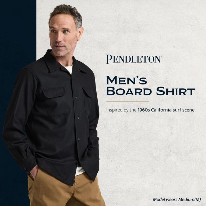 Camisa Pendleton Iconic de Lana Negra XXL Corte Estándar