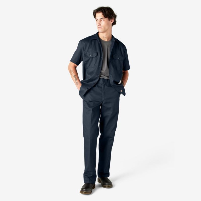 CAMISA DE TRABAJO Dickies 2X US Manga Corta Azul Marino Oscuro