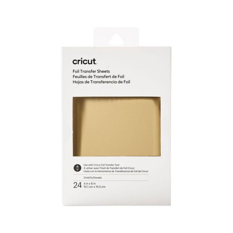 Cinta adhesiva de transferencia Cricut 10 cm x 15 cm Dorado 24 hojas