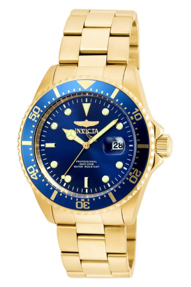 Reloj Invicta Pro Diver Cuarzo 43mm Oro con Esfera Azul