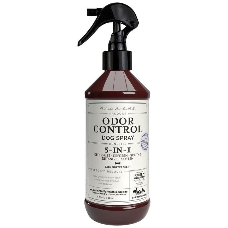 Desodorante 5‑en‑1 para perros y mascotas Rosen Apothecary 240 ml (spray)