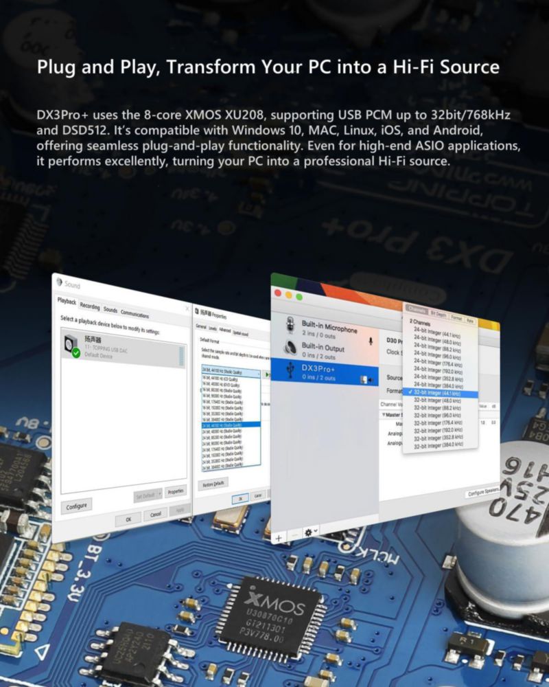 Amplificador DAC TOPPING DX3Pro+ LDAC Bluetooth 5.0