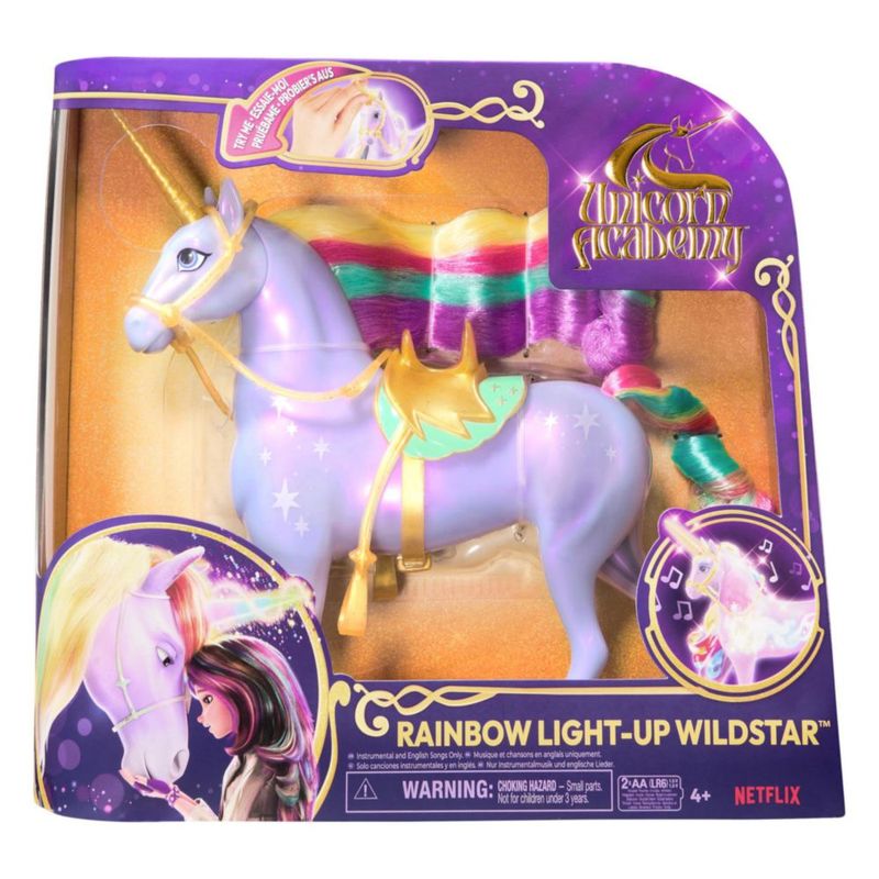 Unicornio de juguete Unicorn Academy Wildstar con luces sonidos y música