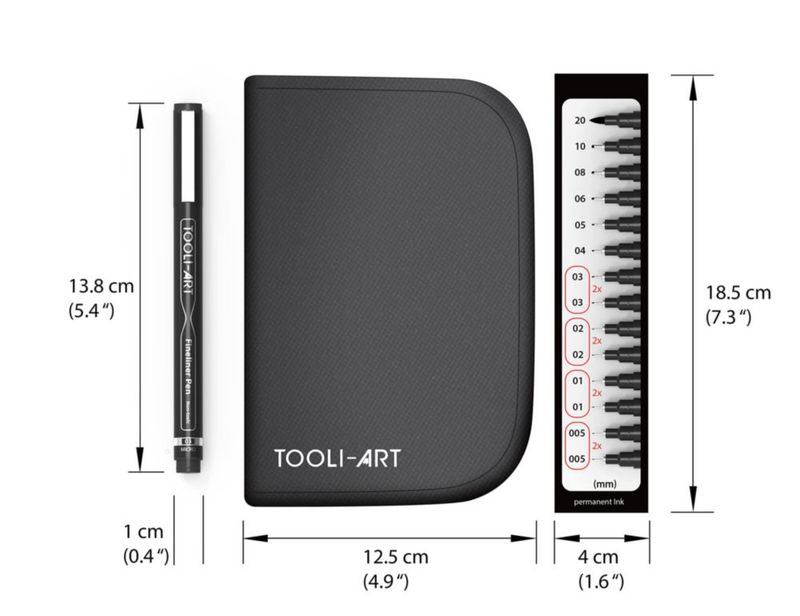 Set de 14 plumas Fineliner impermeables TOOLI-ART